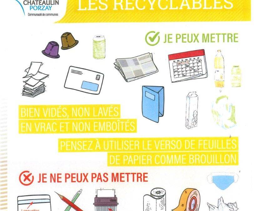 BON A SAVOIR : Les recyclables
