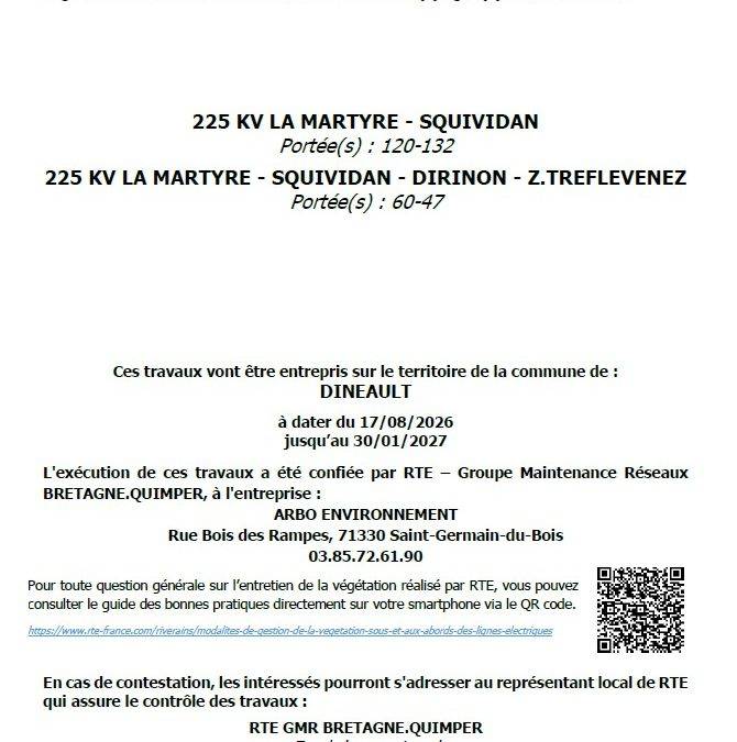 Travaux d’élagage aux abords des lignes haute tension